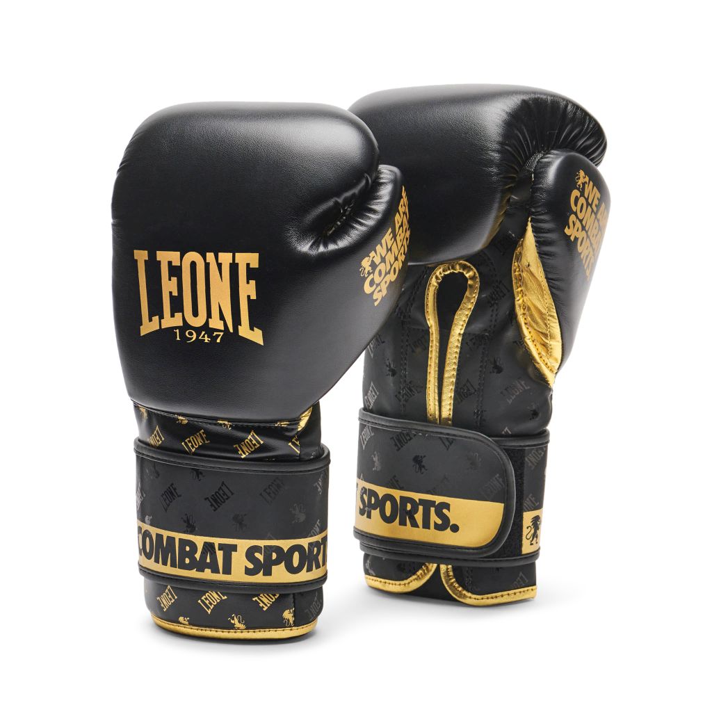 Leone1947 Flag Artificial Leather Boxing Gloves Black