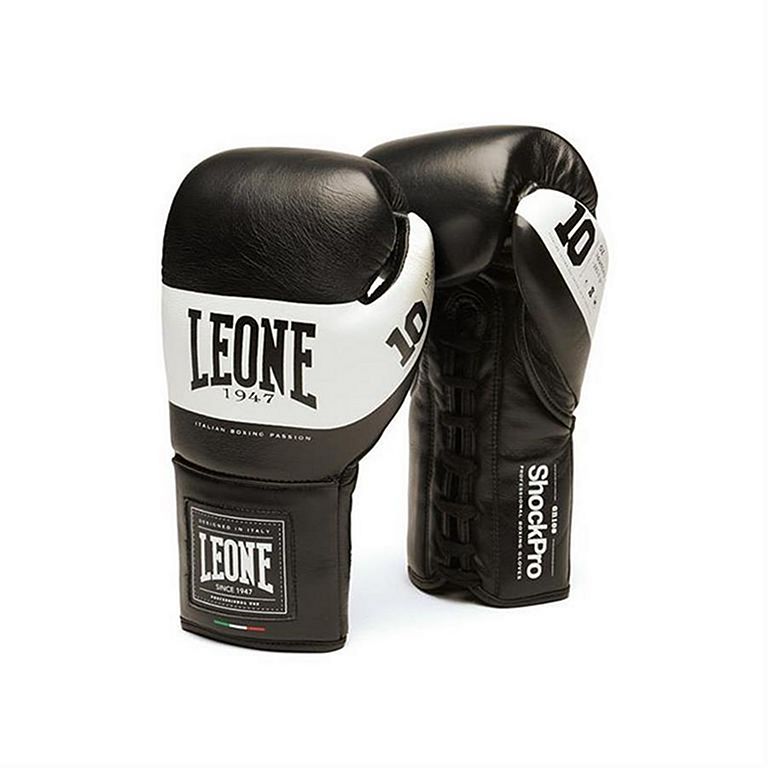 Leone 1947 Shock Pro Laces Boxing Gloves Schwarz