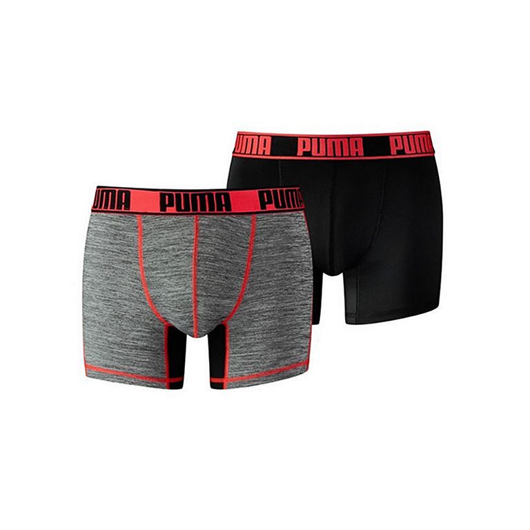 Puma Active Boxer Grizzly 2 Boxers Pack Schwarz-Rot