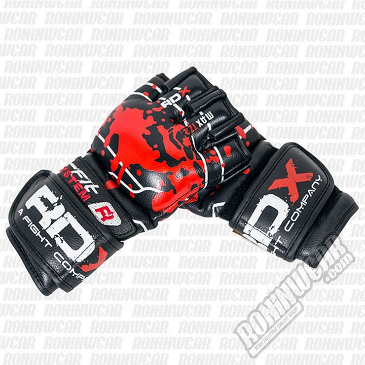 RDX GGL-F2B Leather Blood MMA Fighting Grappling Gloves