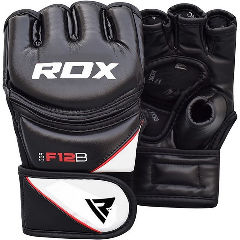 RDX Leather-X Training MMA Grappling Gloves New Preto