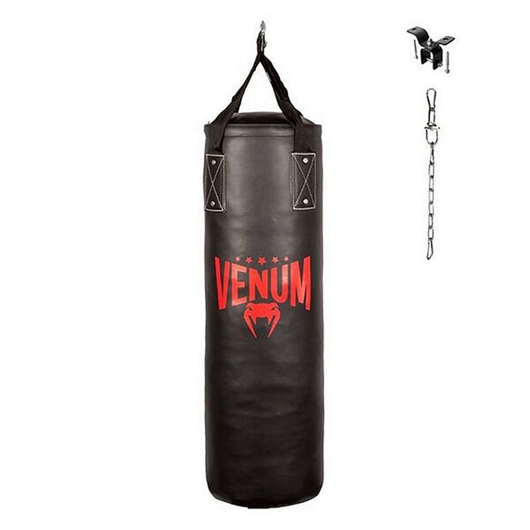 HB Hard Bodies Combo 10-A Synthetic Leather Black Punching Bag, Filled,  Boxing Gloves, Heavy Chain