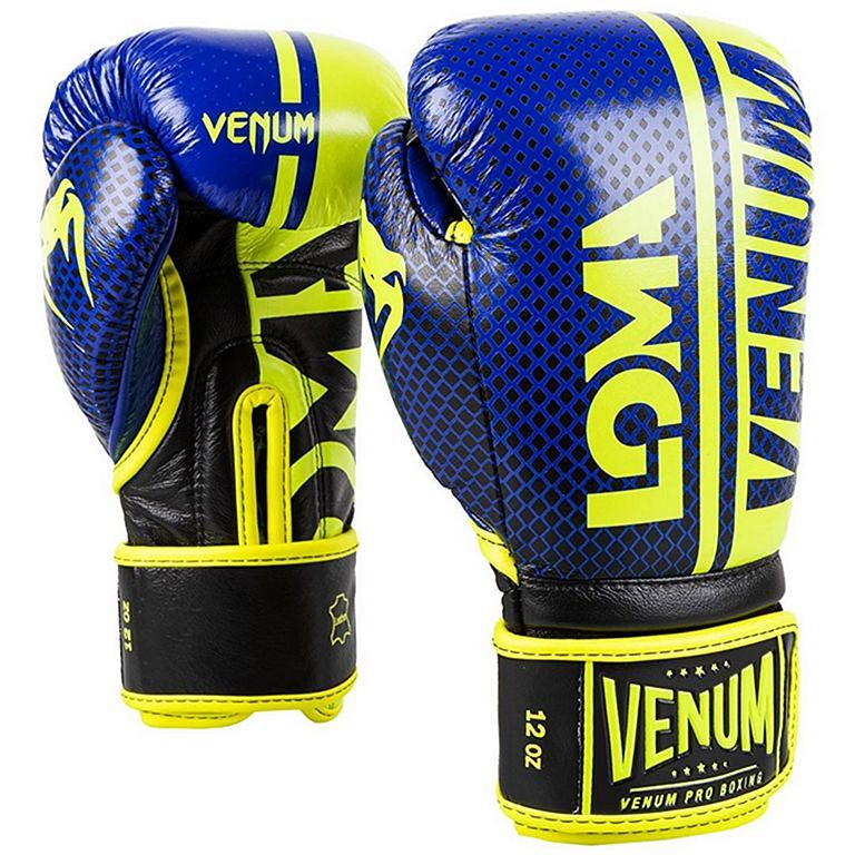 Venum Shield Pro Boxing Gloves Velcro Blau-Gelb Edition Loma