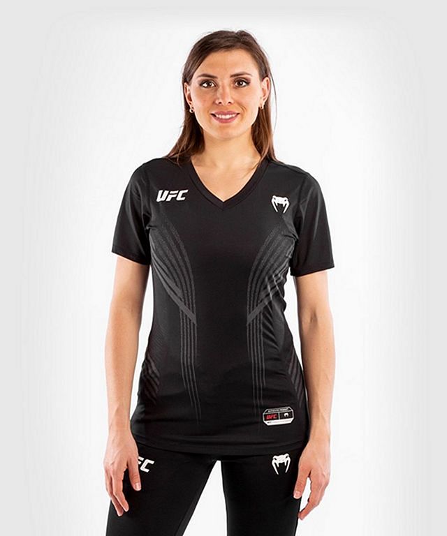 Camiseta Ufc Venum Personalizada Auténtica Fight Night 2.0 Mujer - Negra, Camisetas Dry Tech